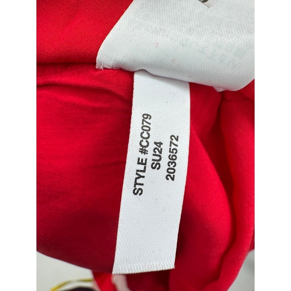 J.Crew Claudia Red Linen Button Front Mini Dress Gold Buttons Size Large Tall - Picture 8 of 8